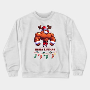 Christmas Reindeer - Merry Liftmas Crewneck Sweatshirt